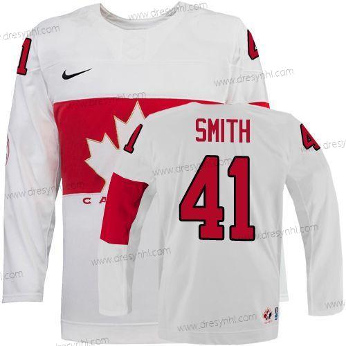 Nike 2014 Olympics Kanada #41 Mike Smith Bílý dres – Pánské