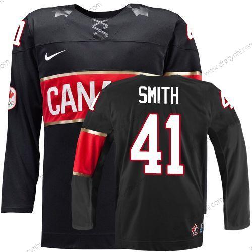 Nike 2014 Olympics Kanada #41 Mike Smith Černá dres – Pánské