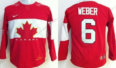 Nike 2014 Olympics Kanada #6 Shea Weber Červené dres – Dětské