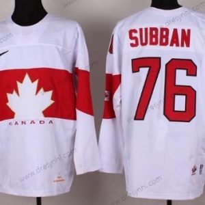 Nike 2014 Olympics Kanada #76 P.K. Subban Bílý dres – Pánské