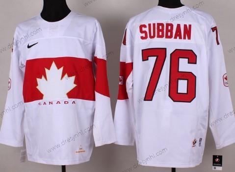 Nike 2014 Olympics Kanada #76 P.K. Subban Bílý dres – Pánské