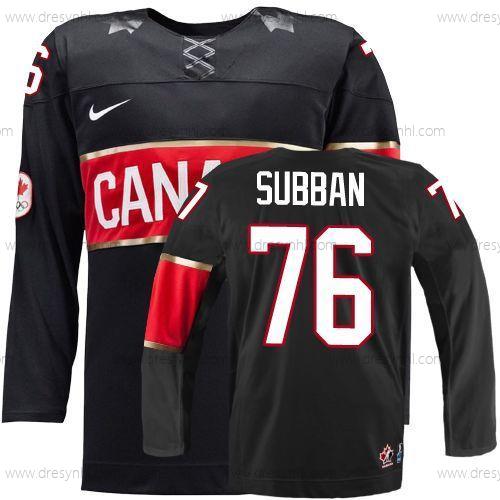 Nike 2014 Olympics Kanada #76 P.K Subban Černá dres – Pánské