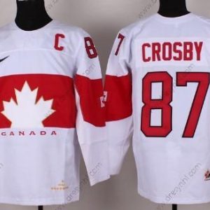 Nike 2014 Olympics Kanada #87 Sidney Crosby Bílý dres – Pánské