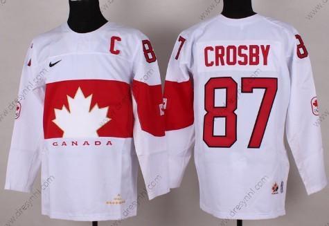 Nike 2014 Olympics Kanada #87 Sidney Crosby Bílý dres – Pánské