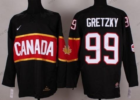 Nike 2014 Olympics Kanada #99 Wayne Gretzky Černá dres – Pánské