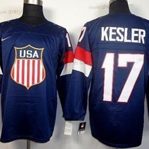 Nike 2014 Olympics USA #17 Ryan Kesler Námořnictvo Modrý dres – Pánské