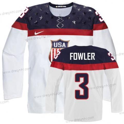 Nike 2014 Olympics USA #3 Cam Fowler Bílý dres – Pánské