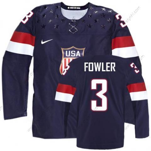 Nike 2014 Olympics USA #3 Cam Fowler Námořnictvo Modrý dres – Pánské