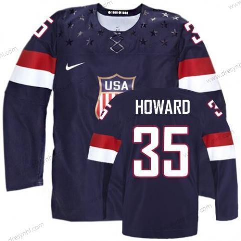 Nike 2014 Olympics USA #35 Jimmy Howard Námořnictvo Modrý dres – Pánské