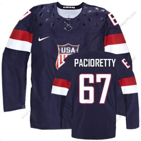 Nike 2014 Olympics USA #67 Max Pacioretty Námořnictvo Modrý dres – Pánské