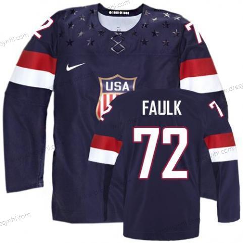 Nike 2014 Olympics USA #72 Justin Faulk Námořnictvo Modrý dres – Pánské