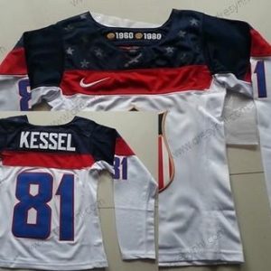 Nike 2014 Olympics USA #81 Phil Kessel Bílý dres – Dámské