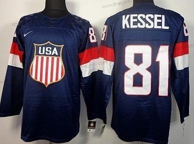 Nike 2014 Olympics USA #81 Phil Kessel Námořnictvo Modrý dres – Dětské