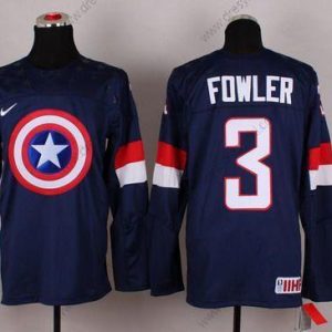 Nike 2015 Tým USA #3 Cam Fowler Captain Amerika Námořnictvo Modrý dres – Pánské