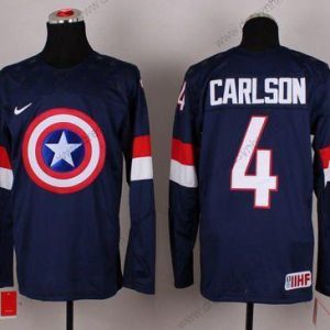 Nike 2015 Tým USA #4 John Carlson Captain Amerika Námořnictvo Modrý dres – Pánské