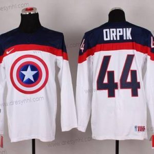 Nike 2015 Tým USA #44 Brooks Orpik Captain Amerika Bílý dres – Pánské