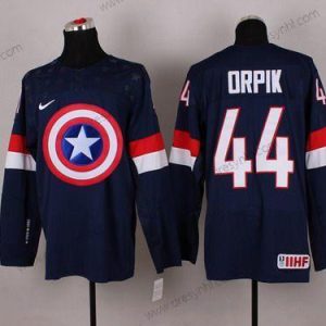 Nike 2015 Tým USA #44 Brooks Orpik Captain Amerika Námořnictvo Modrý dres – Pánské