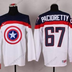 Nike 2015 Tým USA #67 Max Pacioretty Captain Amerika Bílý dres – Pánské