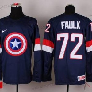 Nike 2015 Tým USA #72 Justin Faulk Captain Amerika Námořnictvo Modrý dres – Pánské