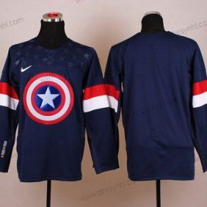 Nike 2015 Tým USA Prázdný Captain Amerika Námořnictvo Modrý dres – Pánské