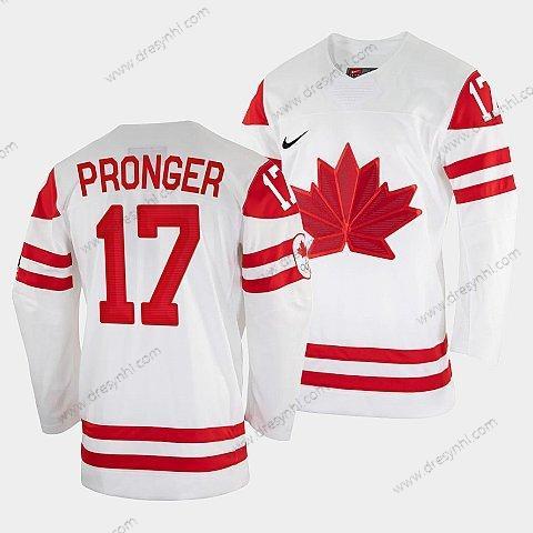 Nike Chris Pronger Kanada Hokejový Bílý 2022 Zimní Olympic #17 Salt Lake City dres – Pánské