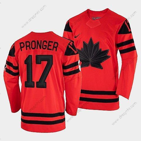 Nike Kanada Hokejový Chris Pronger Červené 2022 Zimní Olympic #17 Zlato Winner dres – Pánské