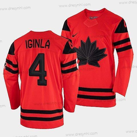 Nike Kanada Hokejový Jarome Iginla Červené 2022 Zimní Olympic Zlato #4 Winner dres – Pánské