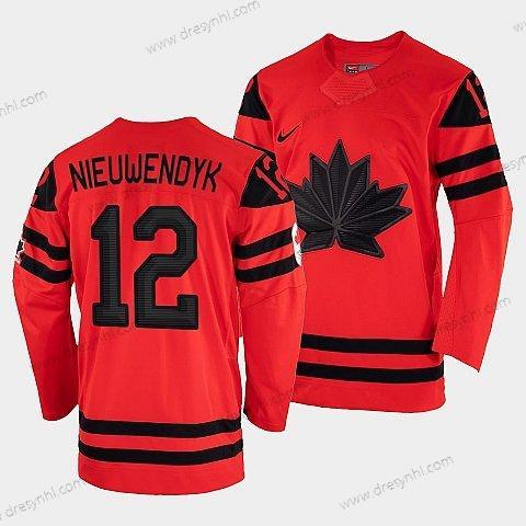 Nike Kanada Hokejový Joe Nieuwendyk Červené 2022 Zimní Olympic #12 Zlato Winner dres – Pánské