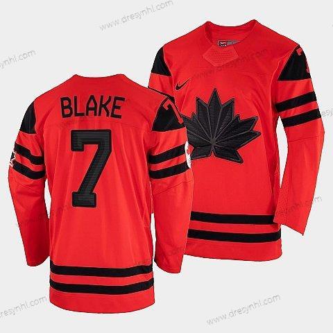 Nike Kanada Hokejový Rob Blake Červené 2022 Zimní Olympic #7 Zlato Winner dres – Pánské