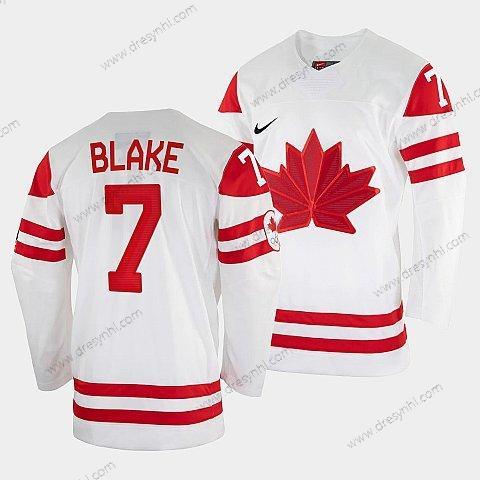 Nike Rob Blake Kanada Hokejový Bílý 2022 Zimní Olympic #7 Salt Lake City dres – Pánské