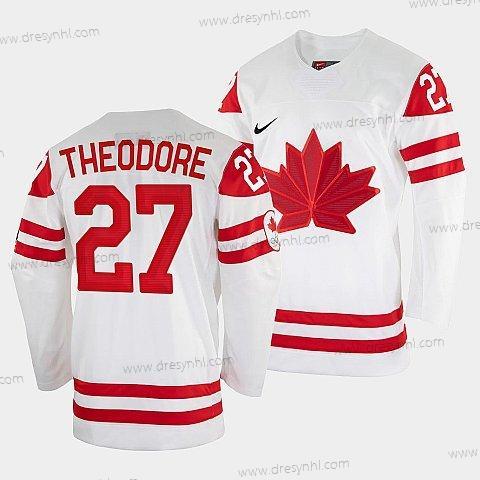 Nike Shea Theodore Kanada Hokejový Bílý 2022 Beijing Zimní #27 Olympic Domácí dres dres – Pánské