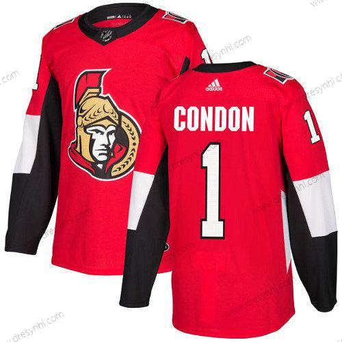 Ottawa Senators 1 Mike Condon Červené Domácí dres Autentické Sešitý NHL dres – Dětské