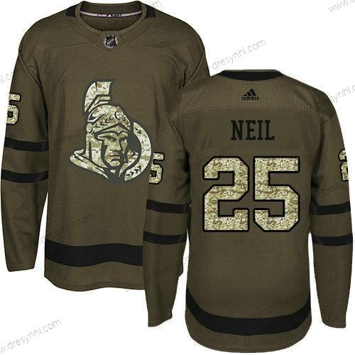 Ottawa Senators 25 Chris Neil Zelená Salute to Service Sešitý NHL dres – Juniorské