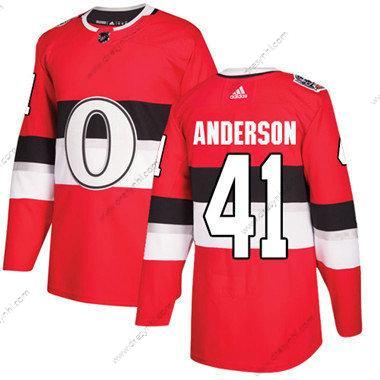 Ottawa Senators 41 Craig Anderson Červené Autentické 1917-2017 100th Klasický Sešitý NHL dres – Dětské