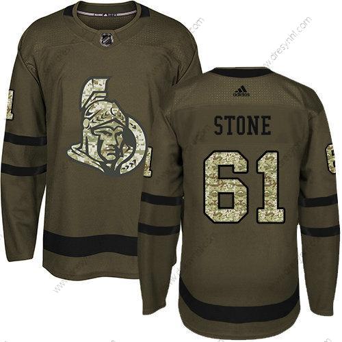 Ottawa Senators 61 Mark Stone Zelená Salute to Service Sešitý NHL dres – Dětské