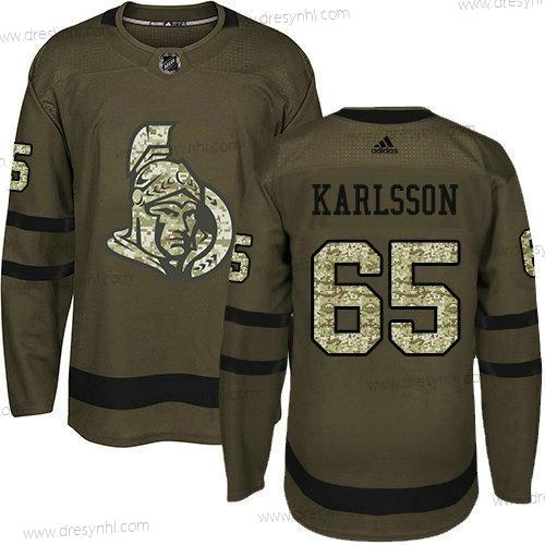 Ottawa Senators 65 Erik Karlsson Zelená Salute to Service Sešitý NHL dres – Juniorské