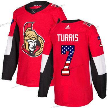 Ottawa Senators 7 Kyle Turris Červené Domácí dres Autentické USA Flag Sešitý NHL dres – Dětské