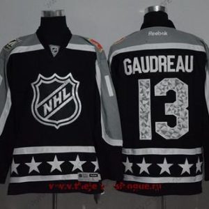 Pacific Division Calgary Flames #13 Johnny Gaudreau Reebok Černá 2017 NHL All-Star Sešitý Hokejový dres – Pánské