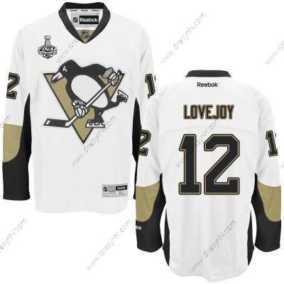 Pánské Pittsburgh Penguins #12 Ben Lovejoy Bílý Hostující dres 2017 Stanley Cup NHL Finals Patch dres – Juniorské