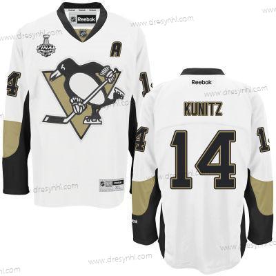 Pánské Pittsburgh Penguins #14 Chris Kunitz Bílý Hostující dres 2017 Stanley Cup NHL Finals A Patch dres – Juniorské