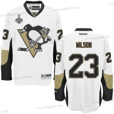 Pánské Pittsburgh Penguins #23 Scott Wilson Bílý Hostující dres 2017 Stanley Cup NHL Finals Patch dres – Juniorské