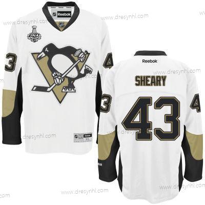 Pánské Pittsburgh Penguins #43 Conor Sheary Bílý Hostující dres 2017 Stanley Cup NHL Finals Patch dres – Juniorské