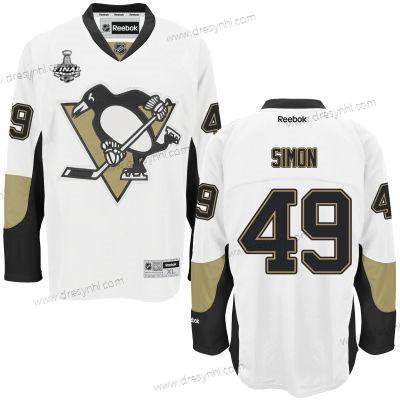 Pánské Pittsburgh Penguins #49 Dominik Simon Bílý Hostující dres 2017 Stanley Cup NHL Finals Patch dres – Juniorské