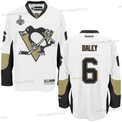 Pánské Pittsburgh Penguins #6 Trevor Daley Bílý Hostující dres 2017 Stanley Cup NHL Finals Patch dres – Juniorské