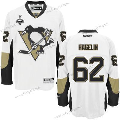 Pánské Pittsburgh Penguins #62 Carl Hagelin Bílý Hostující dres 2017 Stanley Cup NHL Finals Patch dres – Juniorské