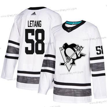 Penguins #58 Kris Letang Bílý Autentické 2019 All-Star Sešitý Hokejový dres – Pánské