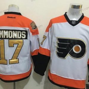 Philadelphia Flyers #17 Wayne Simmonds Bílý 50Th Výročí Zlato Sešitý NHL Reebok Hokejový dres – Pánské