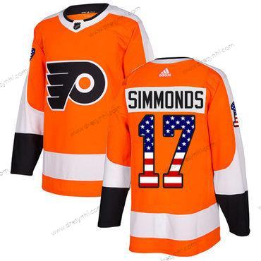 Philadelphia Flyers #17 Wayne Simmonds Oranžová Domácí dres Autentické USA Flag Sešitý NHL dres – Juniorské