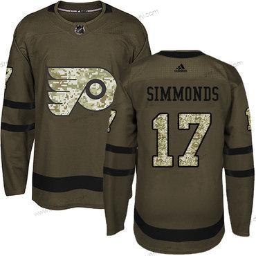 Philadelphia Flyers #17 Wayne Simmonds Zelená Salute to Service Sešitý NHL dres – Juniorské