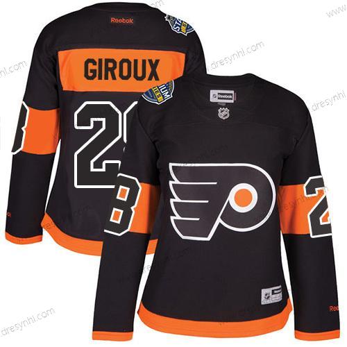 Philadelphia Flyers #28 Claude Giroux Černá 2017 Stadium Series Sešitý NHL dres – Dámské